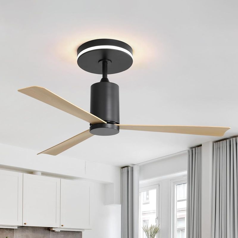Led-deckenventilator, 132 Cm, Mit 3 Abs-lichtern, Umkehrbarem, Geräuschlosem Gleichstrommotor Und Fernbedienung