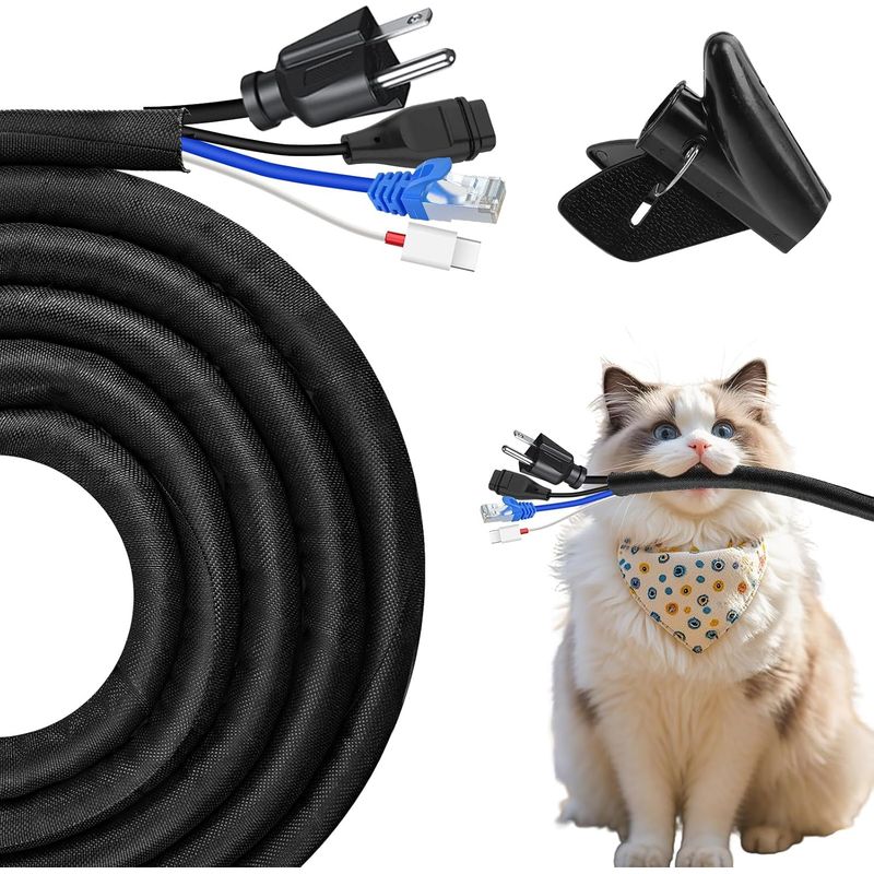 Schutzhülle Für Kabel Für Hunde Und Katzen, 3 M, 13 Mm, Flexibel, Selbstschließend, Bissfest, Für Usb-, Strom-, Audio- Und Videokabel