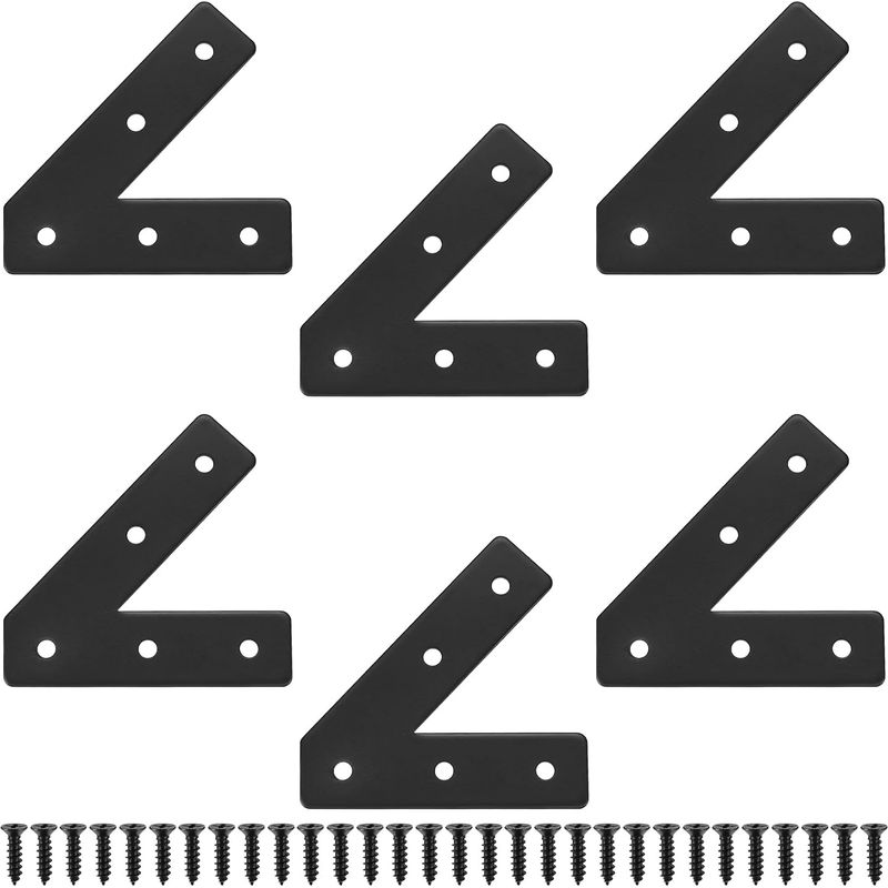 Stück 45-grad-lochplatten, Metallverbindungsplatten Für Metallreparaturen, Befestigungswinkel Für Möbelreparaturplatten Für Stühle Und Tische, Schwarz/45 Grad