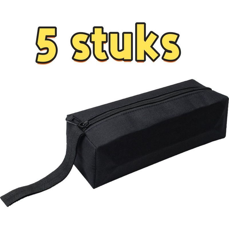 Set Mit 5 Wasserdichten Werkzeugtaschen Aus Canvas Mit Reißverschluss Zur Aufbewahrung Von Kleinteilen, Schwarz