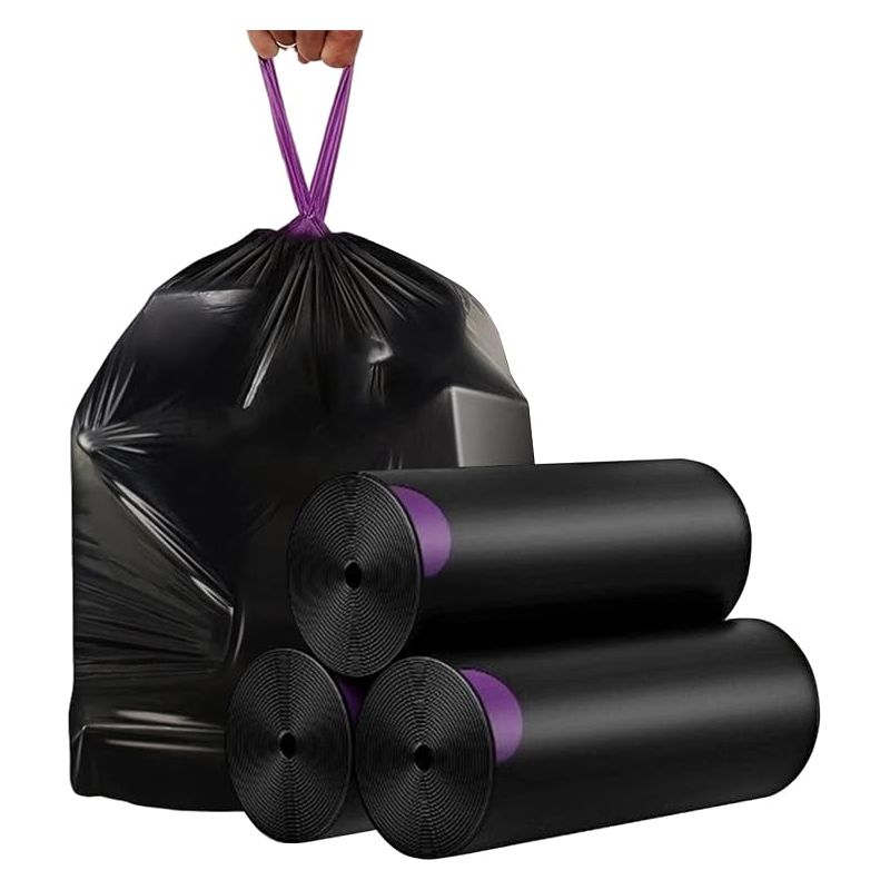 Müllsäcke Mit Kordelzug, 50 L Bis 60 L, Schwarz, Hdpe