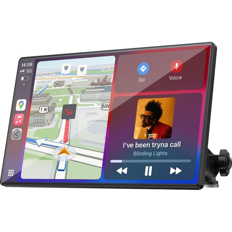 Kabelloses Autoradio Mit Android Auto Und 9-zoll-touchscreen, Navigation, Bluetooth, Mirror Link, Sprachassistent, Aux Und Fm-anschluss