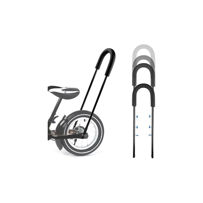 Kinderfahrrad-klimmzugstange Mit Griff, Verstellbar Von 64 Bis 83 Cm, Schwarz