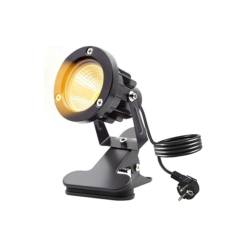 Led-klemmstrahler Mit Stecker Und Schalter, Gartenbeleuchtung Mit 1,8 M Kabel, Für Außenbereich, Hof, Rasen (warmweiß)