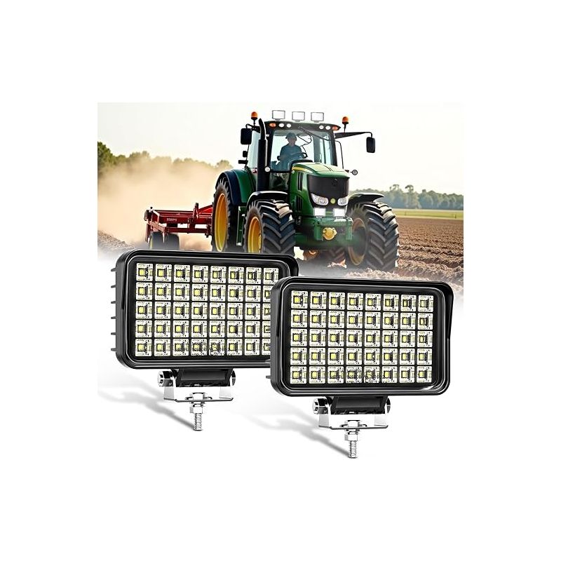 Set Mit 2 Rechteckigen Led-arbeitsscheinwerfern (6 Zoll), Wasserdicht, Für Traktoren, Lkws, Landwirtschaftsmaschinen, Geländewagen, Gabelstapler, Bagger Und Boote (12 V/24 V).