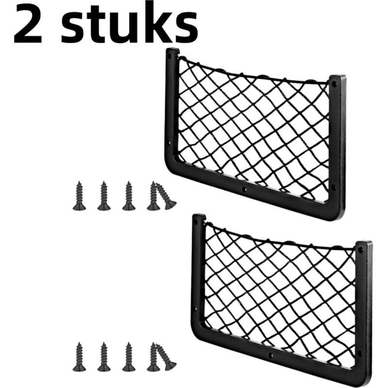 Set Mit 2 Aufbewahrungsnetzen Für Autositze, 32 X 17 Cm, Schwarz