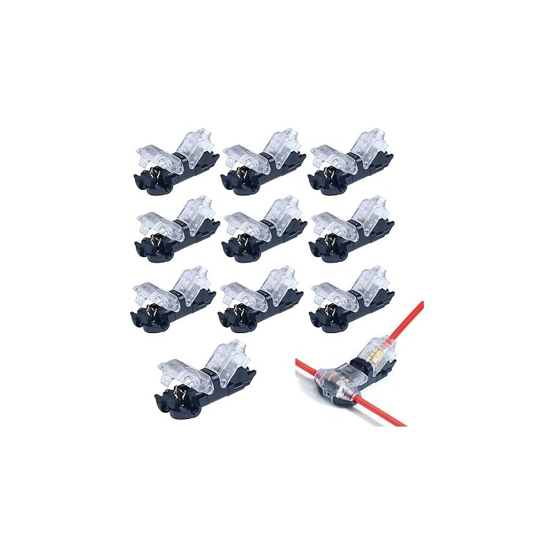 T-verbinder, Elektrischer Schnellverbinder, Nahtloser Elektrischer Verbinder Für Elektrische Leitungen 20/22 Awg, Kfz-kabel, Led-beleuchtungsverbinder, Wasserdichte Klemmen Und Sets