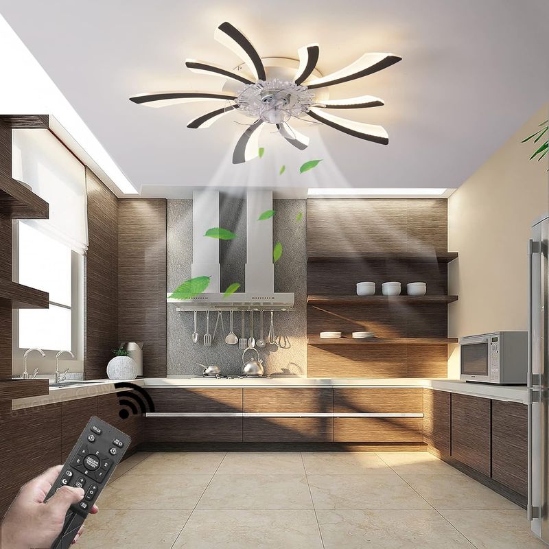 Moderner 78-cm-deckenventilator Mit Intelligenter Led-beleuchtung, Geräuscharmem Betrieb, 3 Farbtemperaturen Und 6 Geschwindigkeitsstufen, Schwarz
