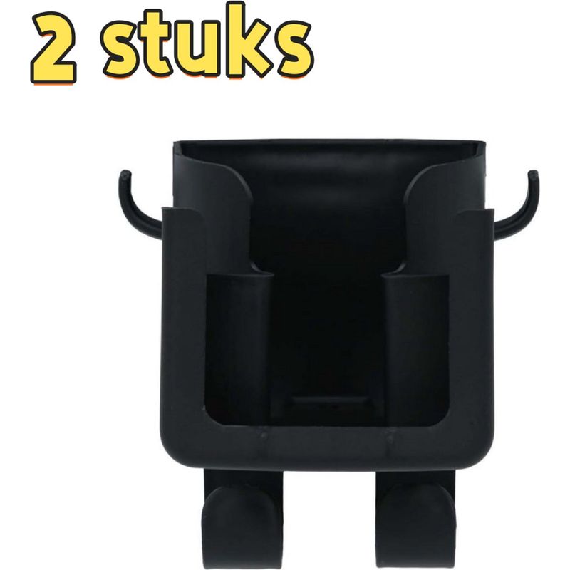 Set Mit 2 Autositz-rückenlehnenhaken Mit Getränkehalter Und Regenschirmhalter, 12,1 X 9,9 X 12,9 Cm, Schwarz