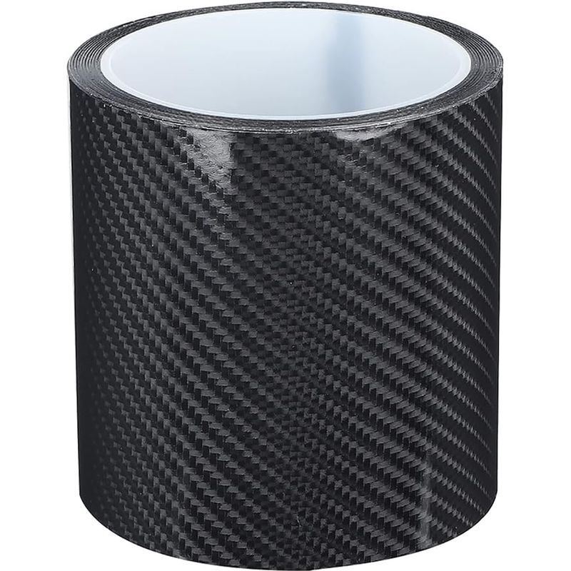 Schwarze Türkantenschutzfolie, Kratzschutzaufkleber, Stoßstangenschutz, Carbonfaser-streifen (10 Cm 3 M)