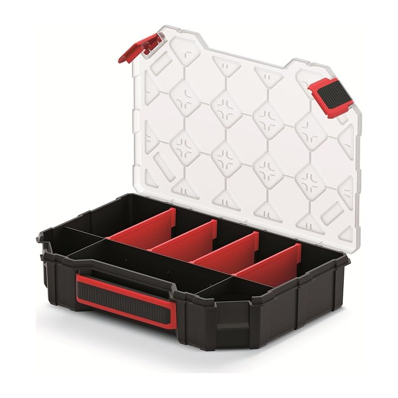 Mivos 12-zoll-aufbewahrungsbox Für Zubehör Und Kleinteile – 284 X 195 X 60 Mm – Schraubenbox Mit 8 Fächern – Sortierbox – Hergestellt In Der Eu