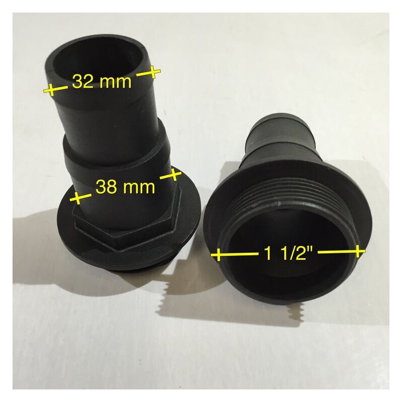32/38 Mm Gewindeadapter Für Sps-sandpumpen – Schwarz – Kompatibel Mit Sps100, Sps75, Sps50, Sps25