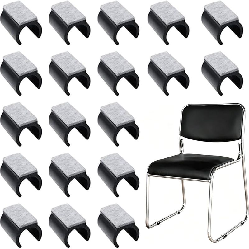 Set Mit 40 Stuhlgleitern Für Freischwingerstühle Mit Filz, 22 Mm, Kunststoff-filzgleiter Für Drehstühle, Möbelgleiter, Stuhlgleiter Zum Aufclipsen, Rutschfest Und Rutschhemmend