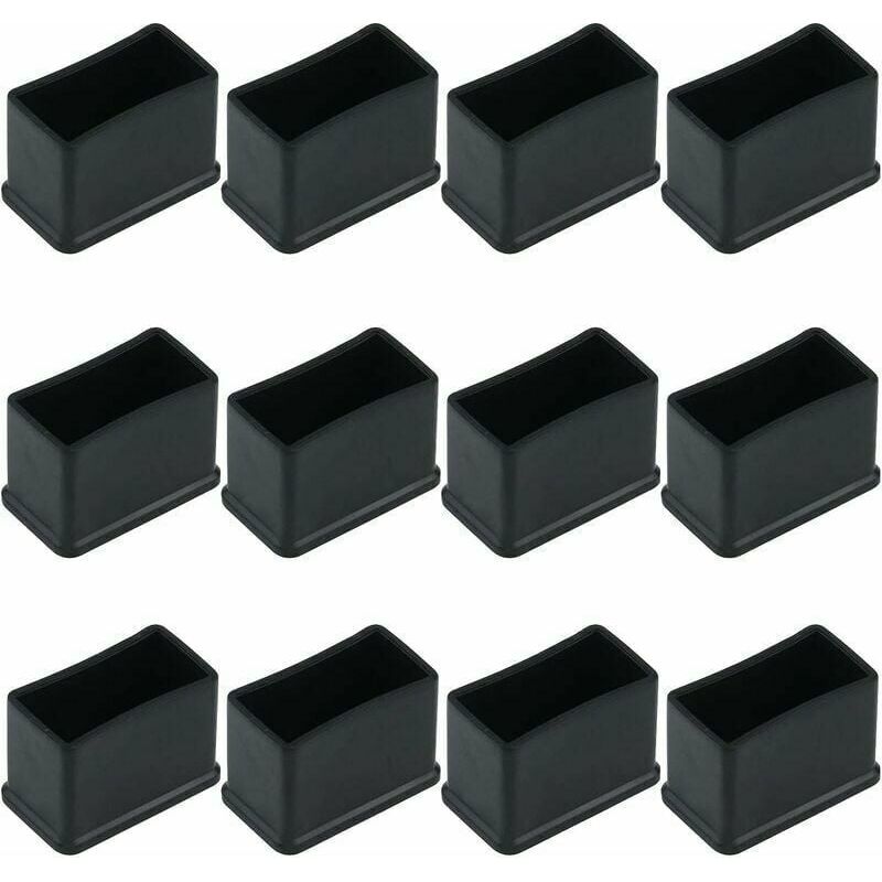 Set Mit 12 Rechteckigen Filzgleitern Für Tisch- Oder Stuhlbeine – Schwarz, 15 X 30 Mm – Inhhub