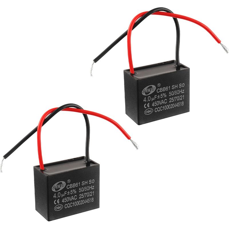 Cbb61 4uf 450v Ac 50/60 Hz Klimaanlagen-lüftermotor-betriebskondensator (2er-pack)
