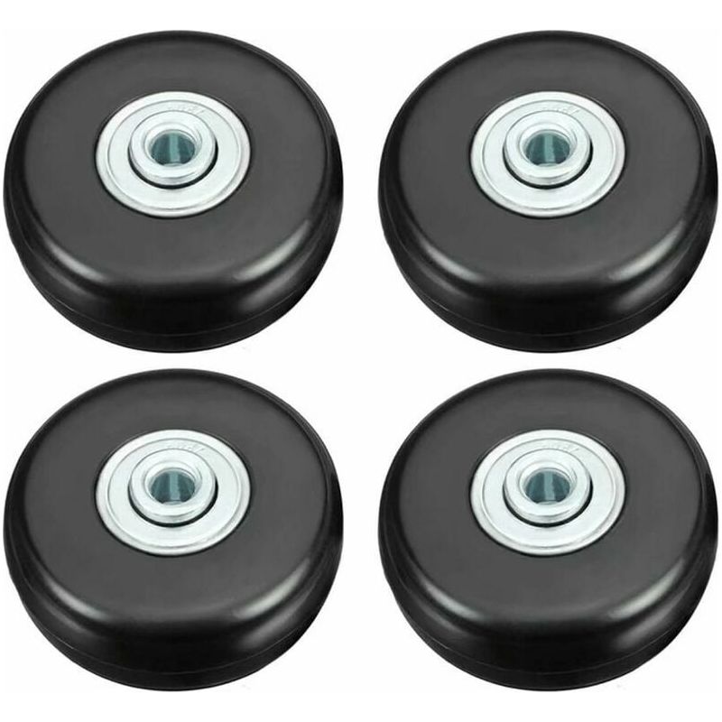 Inhhub Kofferrollen, Robuste 50-mm-gummirollen Für Kofferreparaturen, Universelle Schwenkrollen, 4 Stück Ersatzrollen Für Koffer/gepäck/taschen