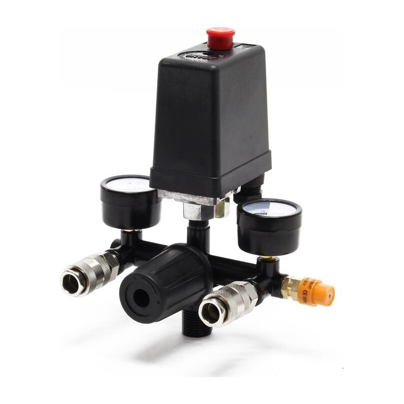 Inhhub Druckregler Mit Druckschalter Für Kompressoren, Druckschalter Mit 2 Anzeigen - Inhhub