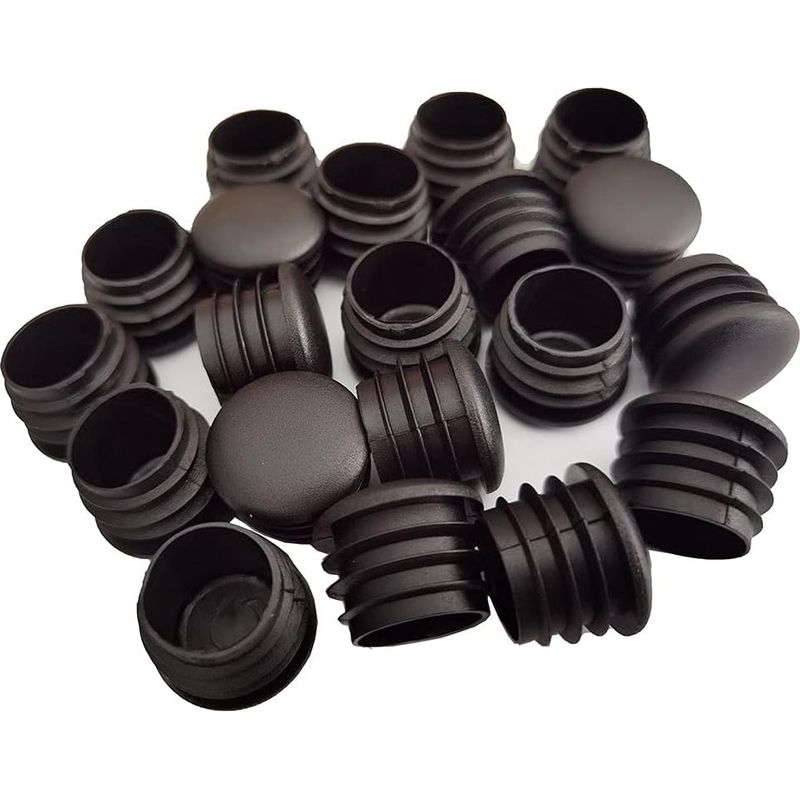 Runde Kunststoff-endkappe, 20 Stück, Schwarze Rohrendkappe, Stuhlstopper, Möbelgleiter/bein-rohrabdeckung (25 Mm) - Inhhub