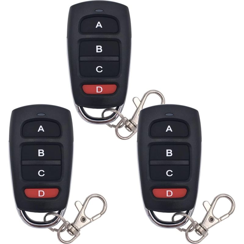 3-teiliges Garagentor-fernbedienungs-klon-set, 433 Mhz Drahtloser Universal-fernbedienungs-schlüsselanhänger-duplikator - Inhhub