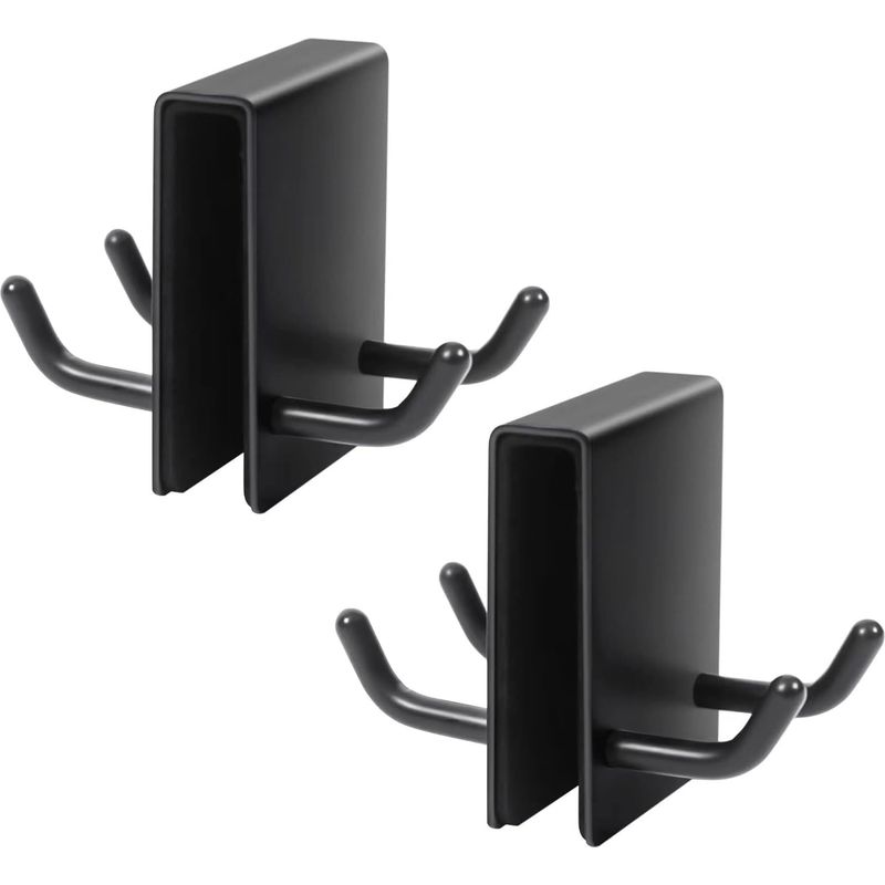 Set Aus 2 Rahmenlosen Handtuchhaken Für Duschtüren (8–10 Mm), Geeignet Für Badezimmerglas, Matt-nickelfarbenem Rasierabzieher Und Bademantelhalter (schwarz) – Inhhub