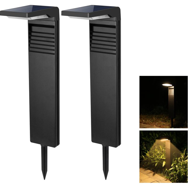 Solar-außenleuchten [2 Stück] 30 Led-solarstrahler, Ip64 Wasserdicht, Solar-flutlichtstrahler Mit 2 Beleuchtungsmodi Für Garten, Hof, Einfahrt Und Wege