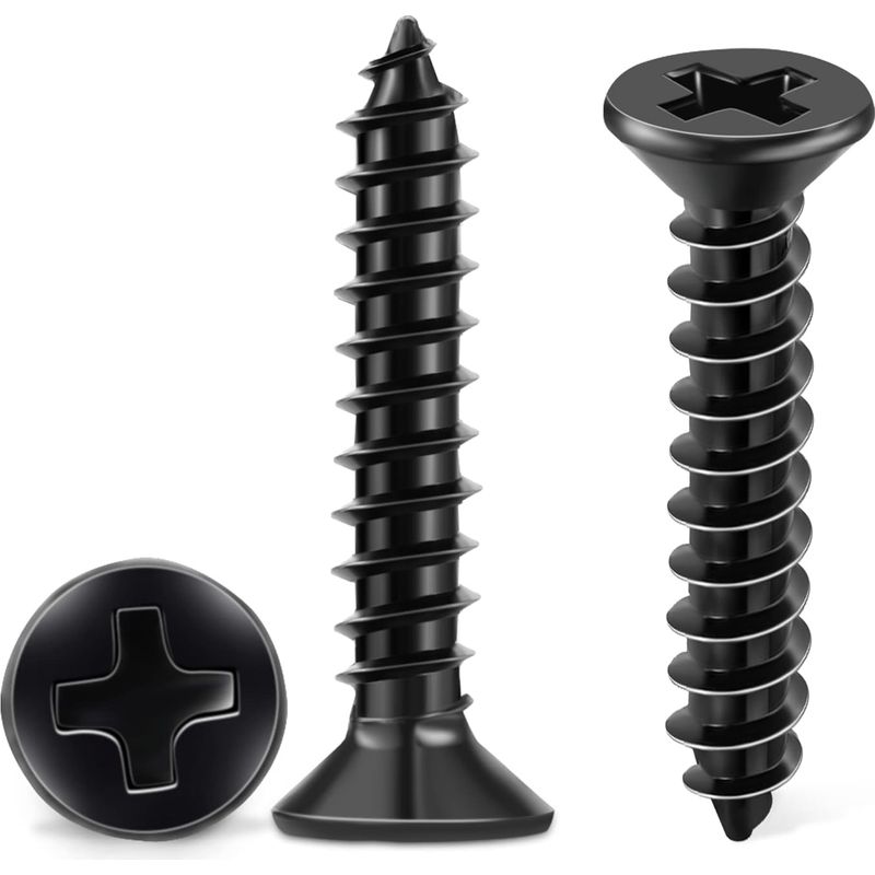 Inhhub 18-8 A2 Edelstahlschrauben, Senkkopf, C-form, Kreuzschlitzkopf, Ph Ø 4 X 35 Mm, Schwarz, 100er-packung, Edelstahl, Schwarz Oxidiert, Heimwerker-holzschrauben, M4-inhhub