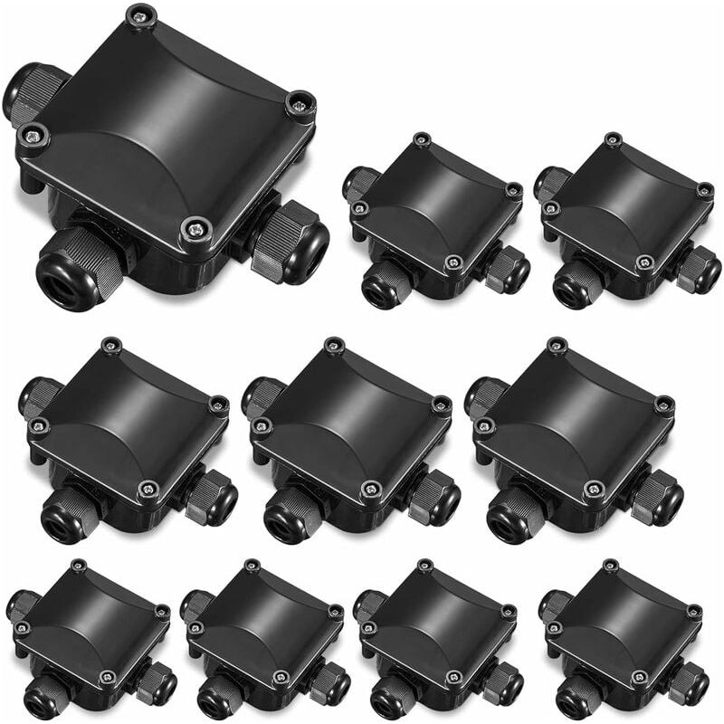 Inhhub Anschlussdose, 10-teilige Anschlussdose, Ip66 Wasserdicht, 3-wege-stecker, Wasserdicht Für Den Außenbereich, Für Kabel Mit Durchmessern Von 4–15 Mm H174-inhhub