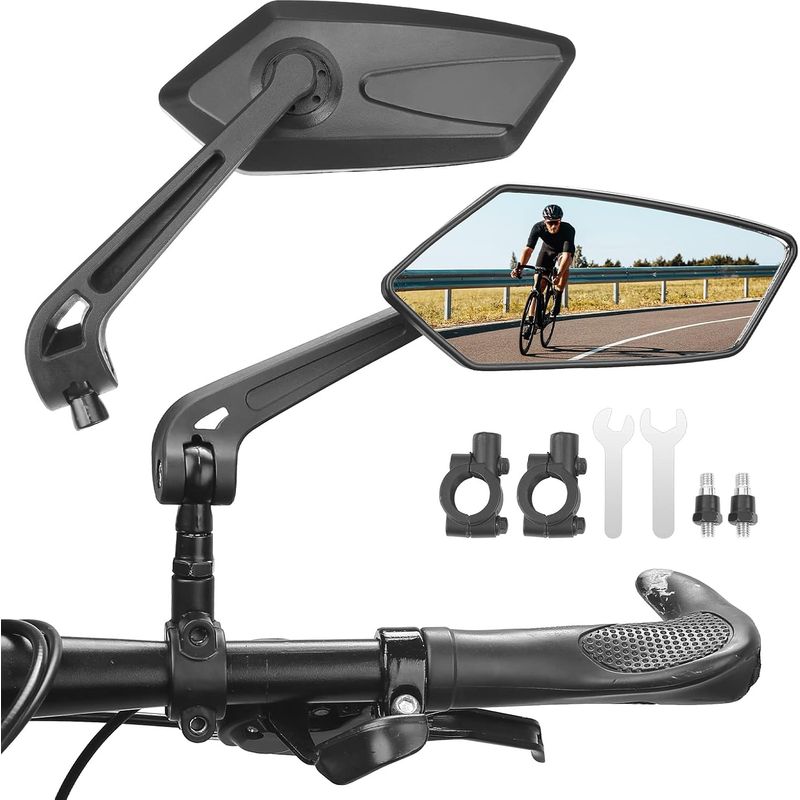 Hd-weitwinkel-fahrradspiegel, 360° Verstellbare Elektroroller-spiegel Für 20-24 Mm Lenker, Retro-elektrofahrradspiegel Für Mountainbikes, E-bikes, Motorräder Und Elektroroller