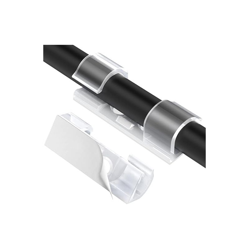 Agptek 30er-packung Hochviskose, Spurenfreie Kabelclips, Selbstklebende Kabelbinder Mit Halterung, Kabelorganisator Für Wand/büro/tv, Transparent