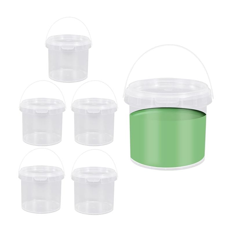 Transparente Farbeimer Mit Deckel Und Griffen, Leere 1,5-liter-farbtöpfe Für Farbe Und Pigmente