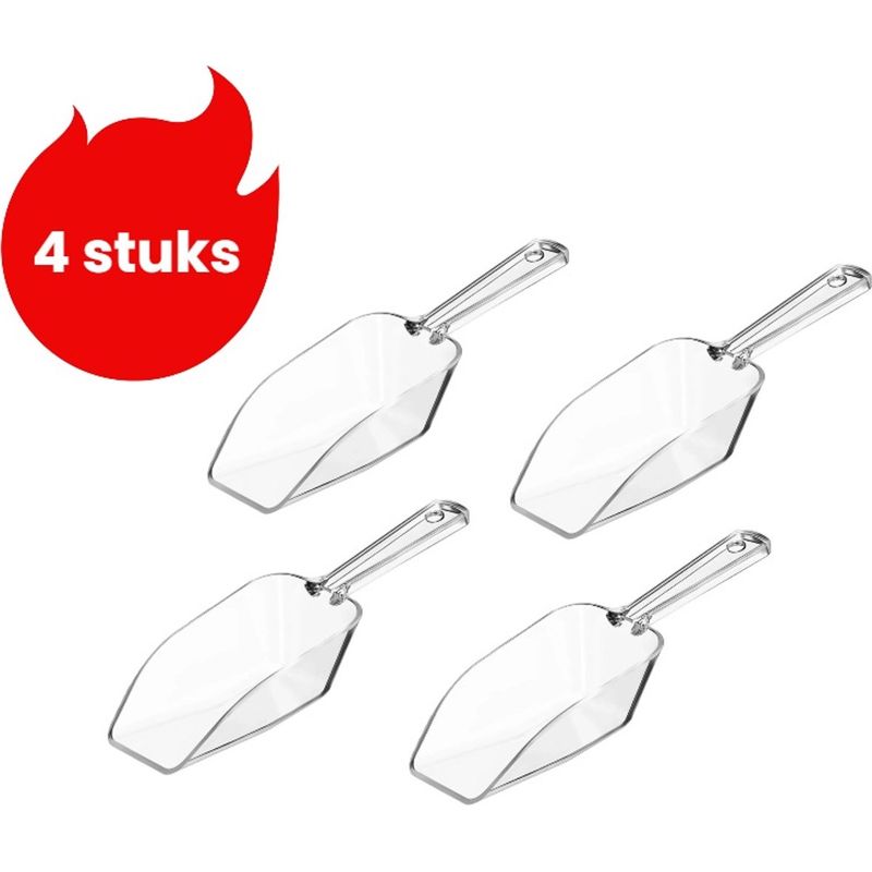 Set Mit 4 Durchsichtigen Eiskugelportionierern Aus Kunststoff, Multifunktionale Küchenspatel Für Eiscreme, Popcorn Und Buffets