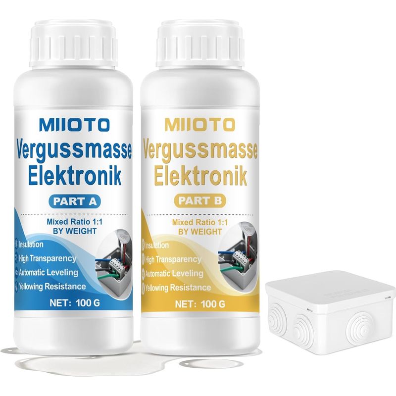Elektrisches Dichtungsgel, Elektrisches Isoliergel Mit Anschlussdose, Geeignet Für Leiterplatten, Formen Und Isolatoren, Transparent A+b 200 G