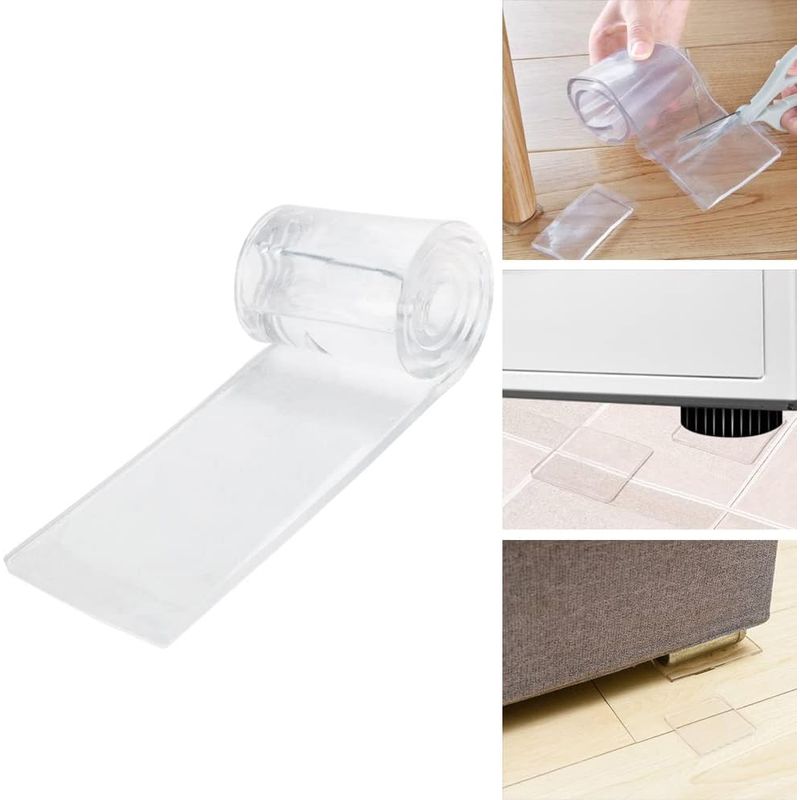 Transparente Klebefüße 50 X 7 X 0,5 Cm, Doppelseitiges, Transparentes Klebeband, Waschbar Und Rückstandsfrei, Rutschfeste Möbelgleiter, Zuschneidbar, Für Stühle, Sofas, Betten Und Schränke