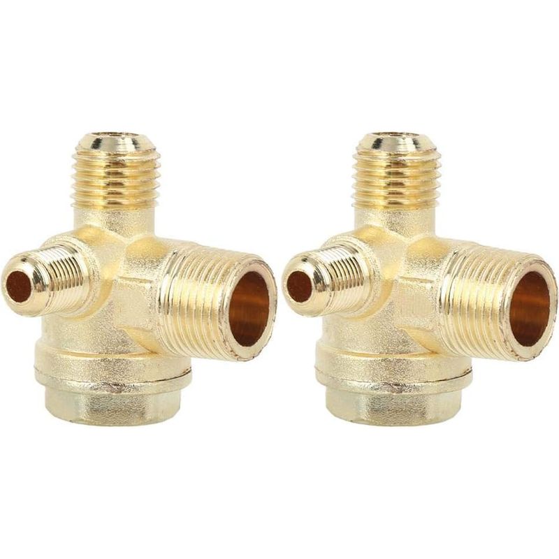 Packung Mit 2 Luftkompressoren Mit 3 Kanälen, 16 Mm, 14 Mm, 10-mm-stecker Mit Rücklaufsperre, Zentrales Pneumatisches Verbindungswerkzeug Aus Zink Mit 3 Anschlüssen