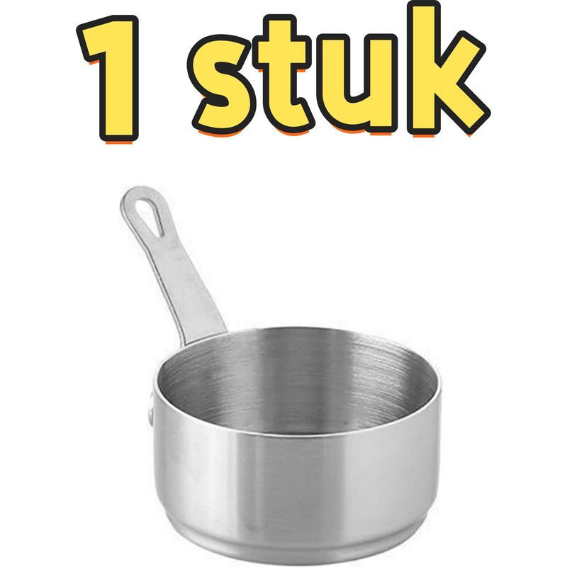 1 Saucenschüssel Aus Edelstahl Mit Griff Für Steak- Und Tomatensauce, 3,5 X 6 Cm, Silber