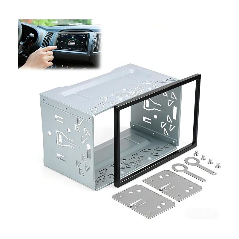 Universeller 2-din-autoradio-einbaurahmen Aus Metall Und Kunststoff, Robuster Einbausatz Mit Schrauben, Kompatibel Mit Vw Jetta, Skoda Polo Und Dvd-player