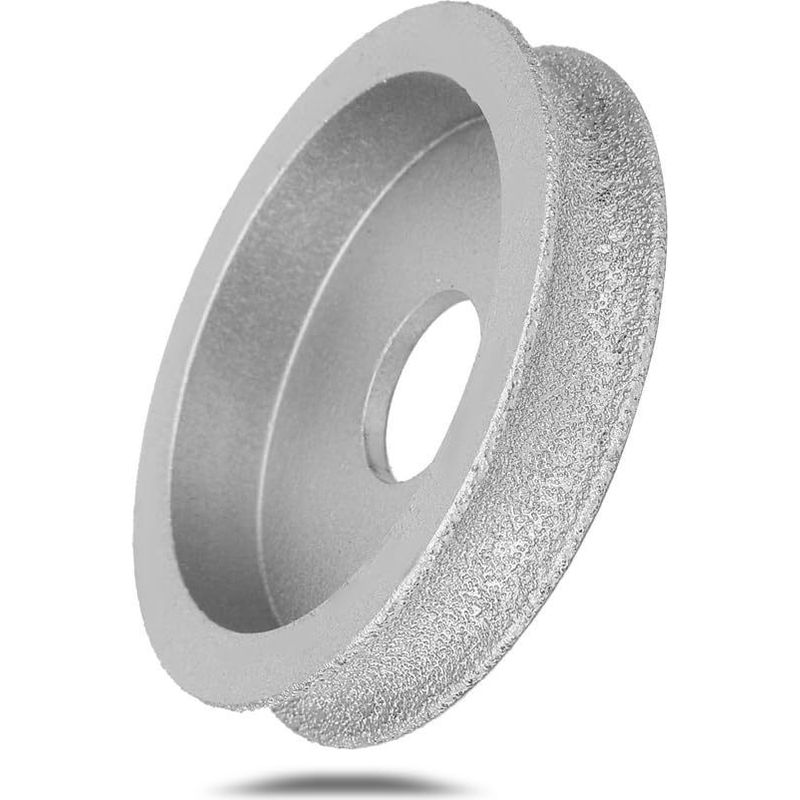 Diamantgelötete Schleifscheibe, Konkav, 10 Mm, Silber, 10 Mm Dick [schleifscheibe Mit Abgerundeter Kante]
