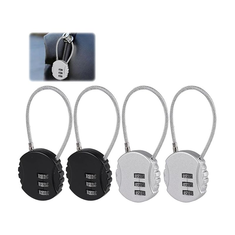 Rücksetzbares Kabelschloss, Codeschloss, Zahlenschloss, Sicherheitsschloss, Flexibles Kabel, Koffer, Reisetasche, Schließfach, Zaun