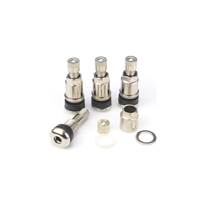 Universal-reifenventil Für Motorräder Und Lkws, Schlauchlos, 1 Cm Edelstahl, Silberfarben, Mit Staubkappe