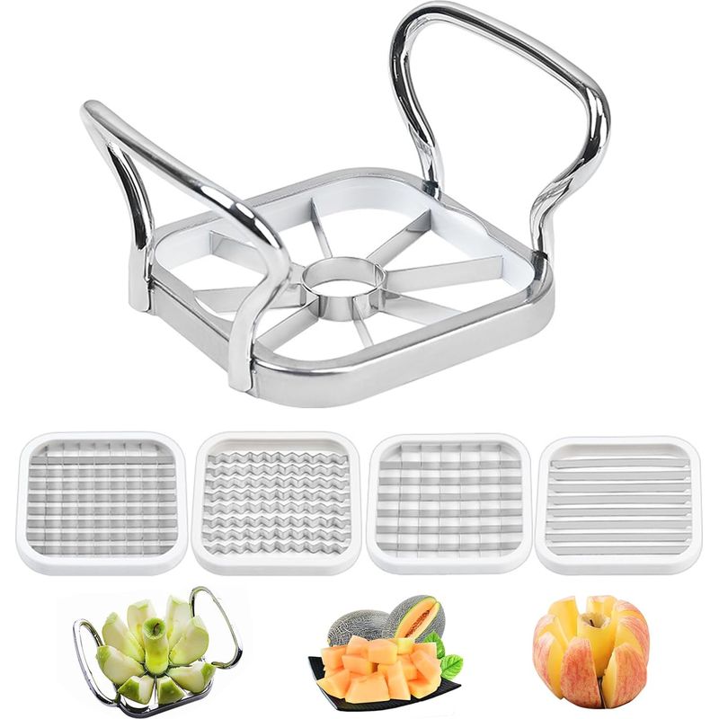 5-in-1-pommes-schneider Aus Edelstahl – Präzise Und Schnell Für Kartoffeln, Karotten, Zwiebeln Und Obst.