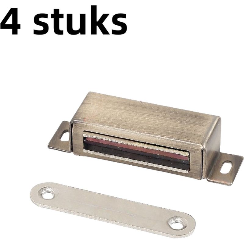 Set Mit 4 Magnetschlössern Für Küchen-, Badezimmer-, Schrank-, Kommoden- Und Schubladentüren, Silberfarben