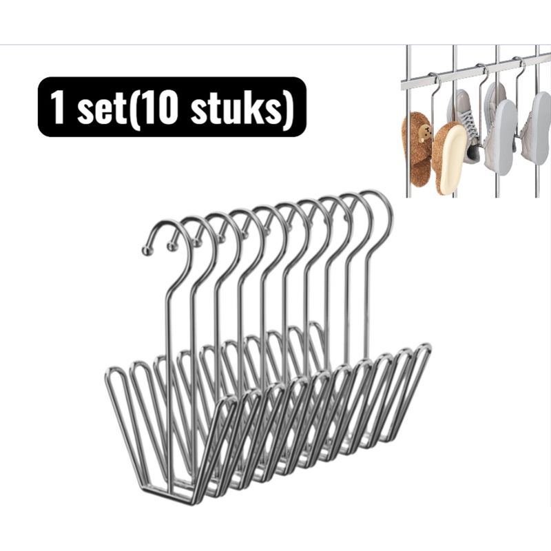 Set Mit 10 U-förmigen Schuhregalen Aus Edelstahl Für Balkon, Terrasse Und Außenaufbewahrung