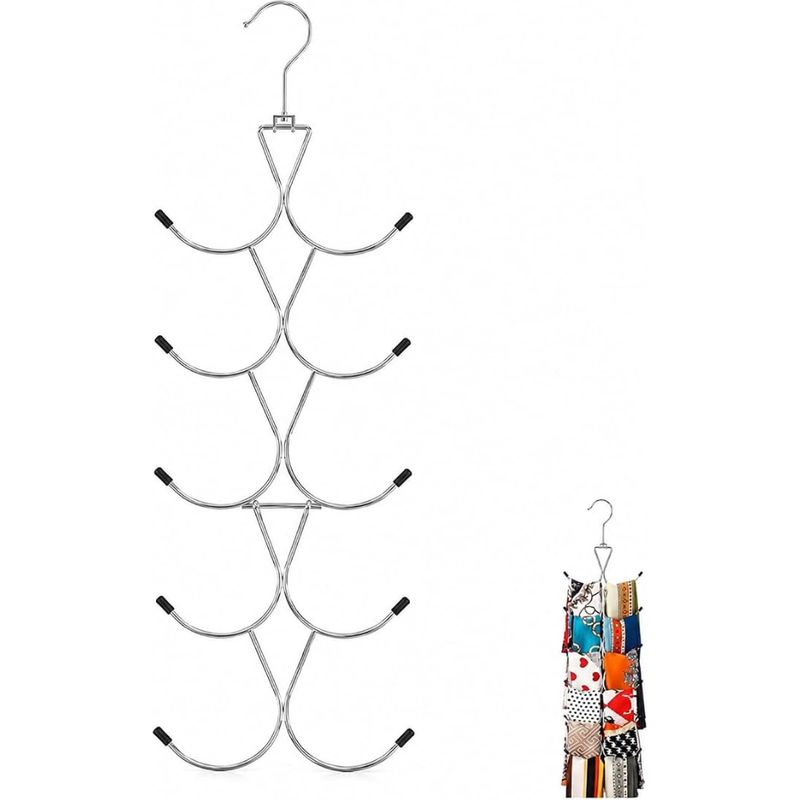 Schalaufhänger, Schalorganizer Mit 12 Haken, Schalhalter Mit 12 Fächern, Krawattenhaken Für Schals Und Accessoires Für Schals, Tücher, Gürtel Und Krawatten.