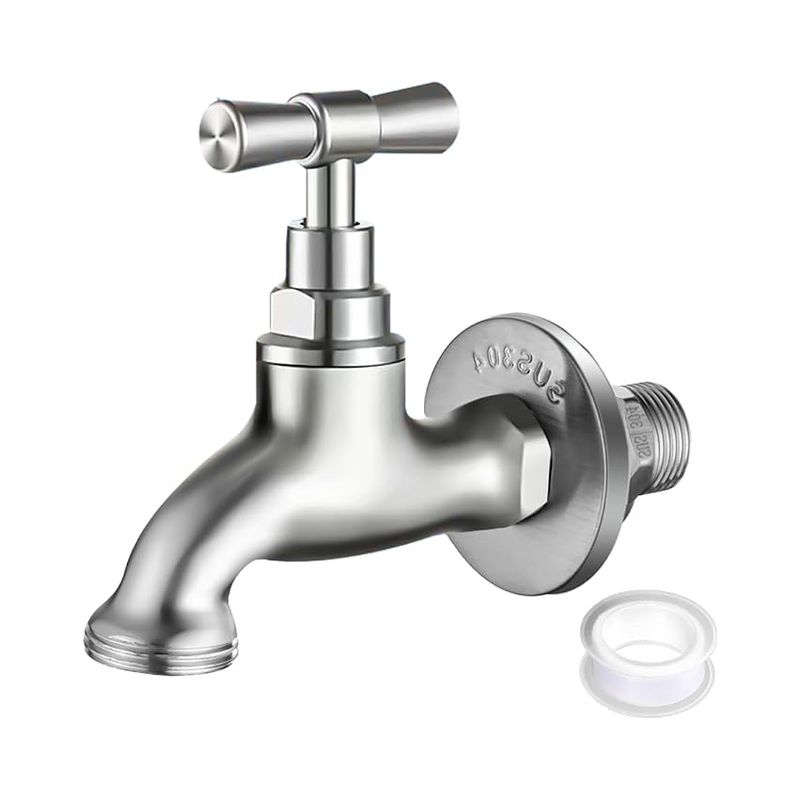 Gartenarmatur Aus Edelstahl 304, 1/2"-anschluss Mit 3/4"-adapter, Ablaufhahn, Wasserhahn Für Den Innen- Und Außenbereich