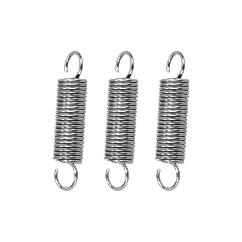 Traktionsressort 35 Mm, Spannungsressort Mit Häkelarbeit Bei 90 Grad, Ressorts Aus Rostfreiem Stahl, Durchmesser Des Fadens 1,0 Mm, Außendurchmesser 8 Mm, Kraft 2,5 Kg