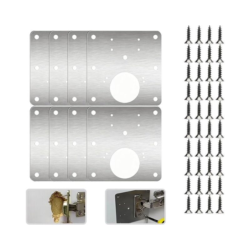 Plaque Reparation Charniere Porte Placard Cuisine Armoire Kit