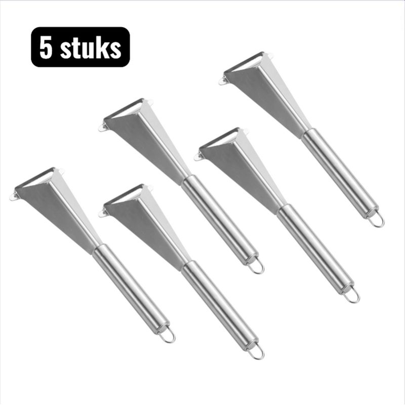Set Mit 5 Dreieckigen Apfelschneidern Aus Edelstahl Zum Schneiden Von Obst In Scheiben Und Zum Dekorieren Von Speisen, Silberfarben