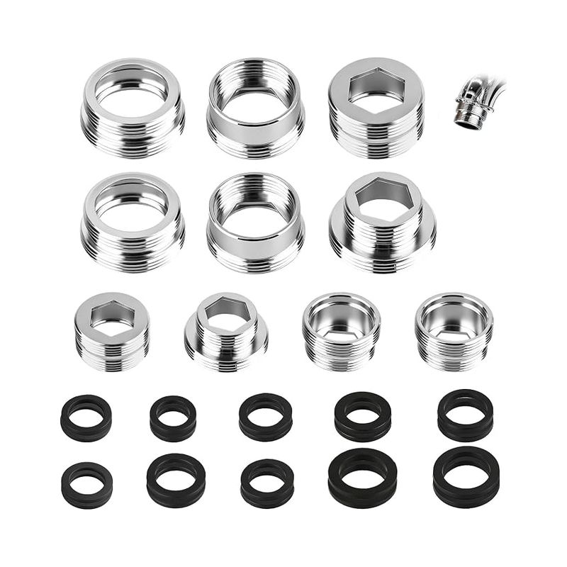 Adapter Robinet Mitigeur, Adaptateur De Robinet En Métal Kit Avec Joint En Caoutchouc, Pour Pulvérisateurs D'Évier Tuyau D'Arrosage Filtre À Eau, Connect Les Aérateurs Au Robinet