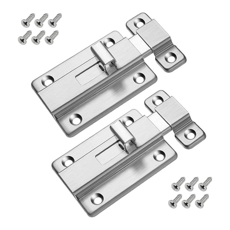 Schieberiegel Aus Edelstahl Mit Schrauben, Innentürriegel 66x45 Mm, Sicherheitsschloss Für Badezimmer, Toilette, Schlafzimmer, Garten Und Kleiderschrank