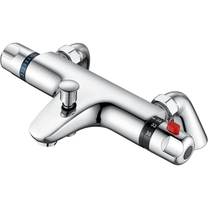 Thermostatarmatur Für Badewanne Und Dusche, Wandmontage 180 Mm, Warm-/kaltwasserregulierung, Thermostatmischer, Präzise Temperaturregelung.